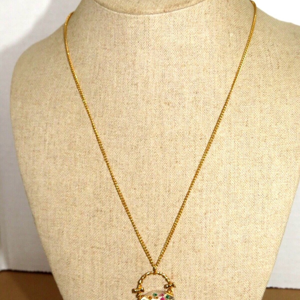 SWAROVSKI Crystal Pendant Gold Tone Necklace NEW